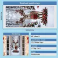 Sticker vitrail renne de Noël électrostatique, décoration festive de porte 45x100cm - Modèle d'Adhérence Statique / 45x100cm