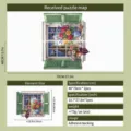 Faux window wall sticker with green shutters and floral design, self-adhesive - Spliced Style (DJCH-010) / 40*70cm, Pack of 2 Sheets