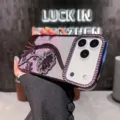 Coque de téléphone à strass électrogalvanisés et paillettes dégradées pour iPhone avec motif floral. - Violet