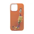 Stylish liquid silicone phone case with pastel chain and cute bear charm for daily use now. - Orange / Xiaomi 13