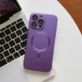 Magnetic Electroplated Phone Case Compatible with iPhone MagSafe Wireless Charging Cover - Dark Purple