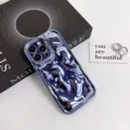 Electroplated liquid meteorite texture phone case for iPhone 16 Pro Max 15 14 13 luxury blue cover - Huawei P50 / Blue