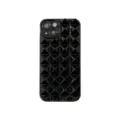 Black 3D pyramid stud phone case, glossy geometric protective cover for iPhone. - Black / iphone11