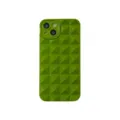Green geometric pyramid texture phone case detail, soft TPU smooth surface design - Green / iphone11