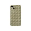 Beige 3D Pyramid Stud iPhone Case Smooth Soft Silicone Protective Cover Compatible - Matcha Green / iPhone 11