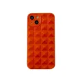 Glossy orange pyramid stud phone case, stylish protective cover for iPhone 14 Pro Max 13 - Orange Red / iphone11