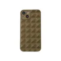 Glossy 3D pyramid studded phone case compatible with Apple iPhone 14 Pro Max stylish cover - Brown / iphone11