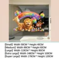 Cartoon animal window decal for Children's Day, electrostatic sticker, S to XXL sizes - 小号59x40CM / Colorful