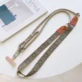Stylish geometric pattern phone lanyard cross-body strap with metal hardware for outdoor use. - Pattern #1