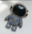 3D Cartoon Astronaut Handyhalter, kreativer faltbarer Ring-Rückseitenaufkleber für Smartphones. - Grau