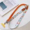 Versatile crossbody phone lanyard with floral strap and orange rope design, perfect for outdoor. - Geometric #5