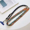 Ethnic style woven phone lanyard with cross-body strap and metal hardware for outdoor use. - Style #10