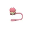 Topper per cannuccia in silicone fiore di pesco rosa copertura antipolvere tazza - Rosa fucsia 4