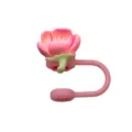 Copertura per Cannuccia in Silicone Fiore di Pesco Rosa 10mm Tappo Antipolvere Carino - Rosa fucsia 3