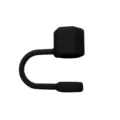 Black hexagonal silicone straw cover for cup, dust-proof protective cap variant item. - Black