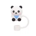 Cute silicone panda straw cover for 10mm Stanley cups dust-proof reusable straw cap accessory. - Panda