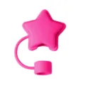 Helles Rosa Stern Silikon Strohhalmabdeckung fur 10mm Strohhalme Staubdicht Zubehor - Fuchsia