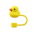 Cute yellow duck silicone straw cover cap dust plug for 10mm tumblers reusable cute design - Yellow Duck