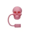Rosa Silikon Totenkopf Strohhalm Topper, staubdichte Strohhalmabdeckung für Stanley Becher. - Totenkopf Pink