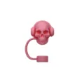 Topper per cannnuccia teschio rosa per tazza Stanley tappo antipolvere in silicone - Teschio con Cuffie / Rosa