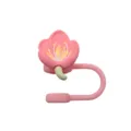 Simpatico copri-paglia in silicone fiore di pesco 10mm tappo antipolvere tazza. - Rosa fucsia 2