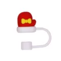 Couvercle de paille en silicone de Noël pour tasses de 10mm bouchon anti-poussière rouge - Petite Moufle