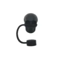 Schwarzer Totenkopf Silikon Strohhalm Deckel Staubkappe für Stanley Becher, coole Gothic Topper. - Totenkopf Schwarz