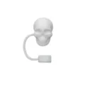 Copertura per cannucce con teschio in silicone bianco tappo antipolvere per bicchieri - Teschio Bianco