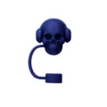 Silikon Totenkopf Strohhalm Topper für 10mm Becher, cooler Kopfhörer Schädel Staubschutz. - Kopfhörer-Totenkopf Dunkelblau