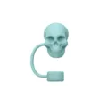 Silikon Totenkopf Strohhalm Abdeckung 10mm Staubkappe fuer wiederverwendbare Becher Topper - Totenkopf Hellgrün