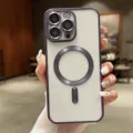 Titan galvanisierte magnetische Handyhülle für iPhone, stylische matte Abdeckung. - Titan Violett / iPhone 15Promax