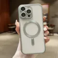 Titanium galvanisierte magnetische Handyhülle kompatibel mit iPhone Serie, stilvolle Schutzhülle - Titan Grün / iPhone 15Promax