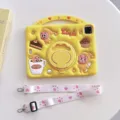 Cartoon star man silicone iPad case with 360 rotating stand and pink strap for tablet - Lanyard Only / iPad Mini 1/2/3/4/5