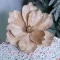 Weihnachten Samt Goldrand Blume Baum Deko Hochzeit Kranz künstliche Blumen 21cm - Lotosrosa