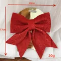 Rote glitzernde Weihnachts-Schleifen-Dekoration für Feiertags-Hotel-Layout, 20x17cm. - Große Größe 1 Stück / Große rote Glitzerschleife (1 Stück)