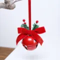 Weihnachten rote Metall Glocke Hängende Ornament mit Schleife für Urlaub Dekoration. - Rotfrucht Tannennadel Glocke Stil E / Rot