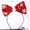 Weihnachten Pailletten Schleife Stirnband mit Sternen Schneeflocken für Party Foto Requisiten. - 1 Weihnachts-Haarreif (25 rote Paillettenschleife)