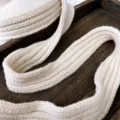 DIY Weihnachten gestricktes Band Wollband fuer Blumenstrauss Geschenkverpackung Deko. - 3cmx3m / Gebrochenes Weiß