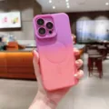 Verloop magnetisch telefoonhoesje voor iPhone 14 15 Pro Max met camerabeschermer - Paars Roze / iPhone15