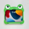 Vista dettagliata della custodia in silicone per tablet rana verde, design carino, protezione. - Verde / iPad 10.9" 2022 10ª (Dedicato)