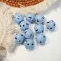10Stk. 2.4cm Matte Blaue Stern Weihnachtsglocken Metall Hängeornamente Baumdeko - Blau