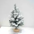 Kleine beflockte Weihnachtsbaum künstliche Tanne mit Holzfuß für festliche Tischdeko Zuhause. - Nr. 3 45 cm Weihnachtsbaum mit Holzfuß