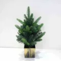 Kleiner künstlicher Weihnachtsbaum für die Tischdekoration zu Hause und im Hotel. - Nr. 4 45 cm Grüner Weihnachtsbaum im quadratischen Topf