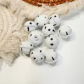 Campanellini bianchi opachi 2.4cm con stella metallo per decorazione natale 10pz - Bianco