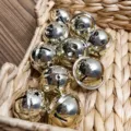 4cm champagner glänzende Weihnachtsglocken, 10 Stück Metall Hängeornamente für Baum und Geschenk - Glänzend / 10 Stück/Packung / Champagner