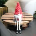Weihnachten Wichtel Puppe mit langen Beinen und Mütze, süße Tischdeko für Feiertag. - Weihnachtswichtel (B Rot), 1 Stück