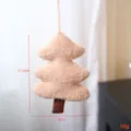 Pendentif suspendu de sapin de Noël en tricot décoration de maison beige 11,5cm - Beige