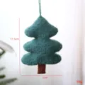 Beau Pendentif Sapin de Noël Tricoté en Laine 11.5x8cm Décoration Verte et Suspendue - Vert Foncé