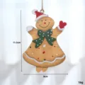 Retro Holz Weihnachtsbaum Ornament Süßer Lebkuchenmann Anhänger Feiertags Party Deko - A Kleiner Lebkuchenmann mit rotem Hut 1 Stk.