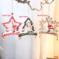Weihnachten Holz Hängeornamente mehrschichtig hohle Stern Baum Anhänger Deko Set - Doppelglocken-Anhänger (3 Stk.)